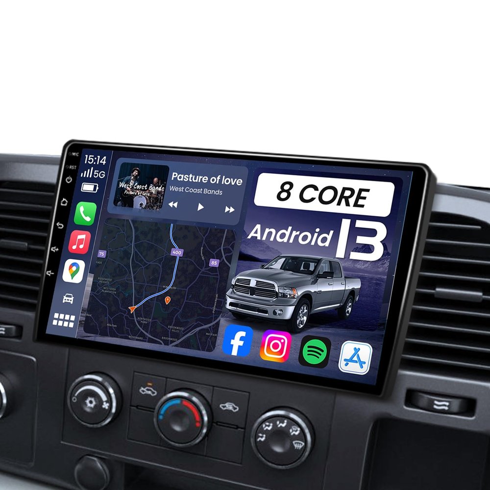 10.1 Screen 8Core 32GB Car Radio for 2007-2013 Chevy Silverado Tahoe: Equinox GMC Sierra Yukon HD IPS Touchscreen Head Unit Wireless Carplay Android Auto 5Ghz WiFi Bluetooth GPS FM AM SWC