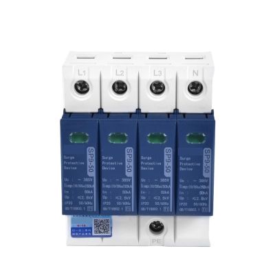 1Pcs SP9 50KA T1+T2 Class1 Type 1 SPD 2P 3P 4P Surge Protector 385VAC Din Rail House Surge Protective Device Arrester(50KA(385V)_2P)