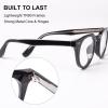 KFPH Vintage Round Blue Light Blocking Glasses, TR90 Lightweight Computer Gaming Eyeglasses for Women Men Anti Eyestrain UV (Black Frame) view 4