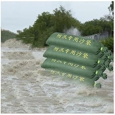 10-Pack Heavy Duty Long Canvas Sandbags - Reusable Quick Flood Barrier For Doors(30X70CM)
