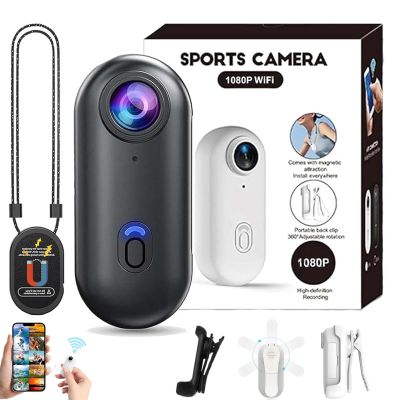 MGSTN POV 4K Pro HD Capture Camera, Ultra Wide Angle HD Action Camera, Hands-Free Mini Wearable Body Adventure Sports Cam with Audio Video, for Vlogging, Cycling, Motorcycle, Diving (Black, 1080P)