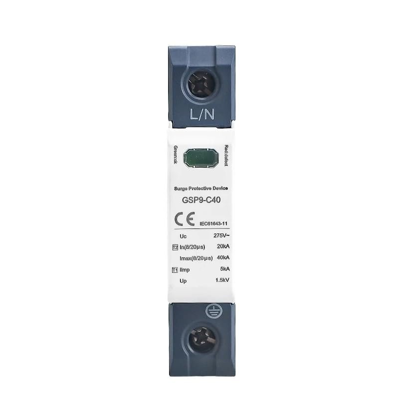 20~40KA AC SPD 1P 2P 3P 4P House Surge Protector Protection Protective Low-Voltage Arrester Device 275~440V(AC440V,3P with NPE)