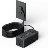 10Ft Power Strip with Surge Protector, 4 Outlets 3 USB Ports Extension Cord, Flat Plug Charging Station for Home Office Desk & College Dorm Essentials, Black view 1
