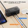 10Ft Power Strip with Surge Protector, 4 Outlets 3 USB Ports Extension Cord, Flat Plug Charging Station for Home Office Desk & College Dorm Essentials, Black view 4
