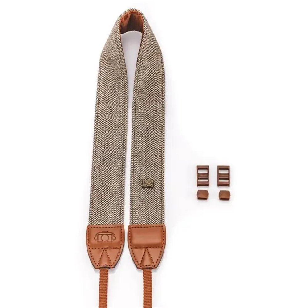 88JUNYh Camera Strap for Women Portable Camera Strap Adjustable Cotton Leather Shoulder Neck Belt(Brown)
