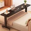 Adjustable Rolling Bedside Table - Mobile Over Bed Desk with Metal Legs, 59in White Laptop Stand for Home, Bedroom, Office - Versatile, Space-Saving Design view 1