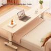 Adjustable Rolling Bedside Table - Mobile Over Bed Desk with Metal Legs, 59in White Laptop Stand for Home, Bedroom, Office - Versatile, Space-Saving Design view 3