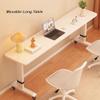 Adjustable Rolling Bedside Table - Mobile Over Bed Desk with Metal Legs, 59in White Laptop Stand for Home, Bedroom, Office - Versatile, Space-Saving Design view 4