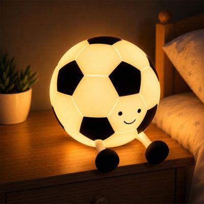 AINEEU Soccer Night Light for Boys, Rechargeable Kids Night Light with Timer, 3-Level Dimmable Silicone Soccer Lamp for Bedroom Decor, Nursery Lamp, Soccer Gifts for Boy