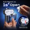 Anqrp MagArmor Auto-Open for AirPods 4th Generation Case with Built-in Magnets, [One-Press Auto-Open] [Compatible with Mag-Safe Charging], Full-Body MIL-Grade Protective with Air-AL Carabiner Blue view 2