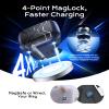 Anqrp MagArmor Auto-Open for AirPods 4th Generation Case with Built-in Magnets, [One-Press Auto-Open] [Compatible with Mag-Safe Charging], Full-Body MIL-Grade Protective with Air-AL Carabiner Blue view 3