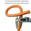 Telescopic Spiral Cable, Spring Spiral Coil Cable 2 Core 20AWG Orange PU Stretch 1-15M(Stretch 1 Meter) view 2