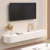 140300cm Wall Mounted TV Cabinet Large Storage Floating TV Stand Multimedia Stand for Living Room(White,180 * 20 * 24CM) view 1