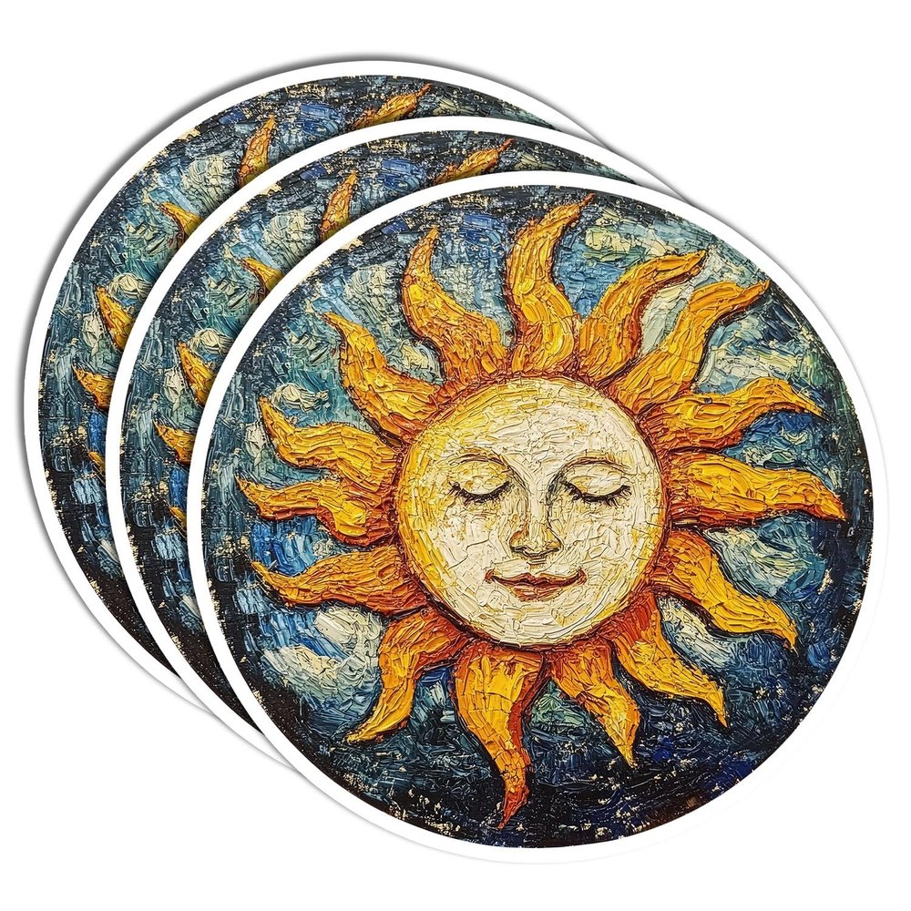 3PCS Sunshine Sticker Pack  Cute Yellow Sun Stickers for Adults, Waterproof Vinyl Decals for Water Bottles, Laptop, Scrapbook, Party Supplies, Sunshine Gifts, Sun Party Favors & Decor