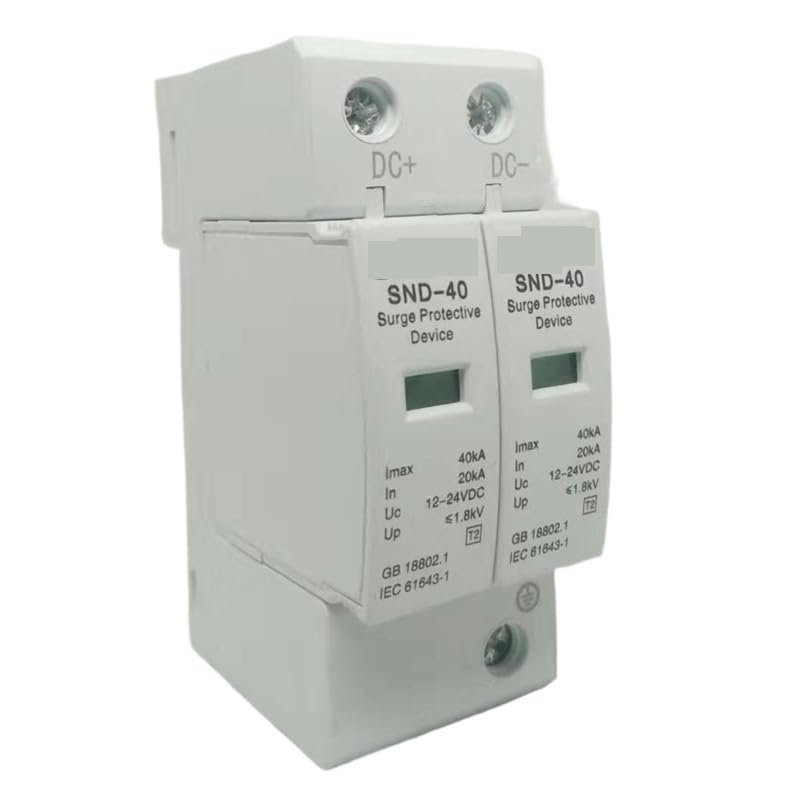 2P DC SPD 20KA-40KA Surge Protector DC12V24V48V70V60V120V110V220V Power Supply Surge Protective Device Surge Arrester(110V-220V)