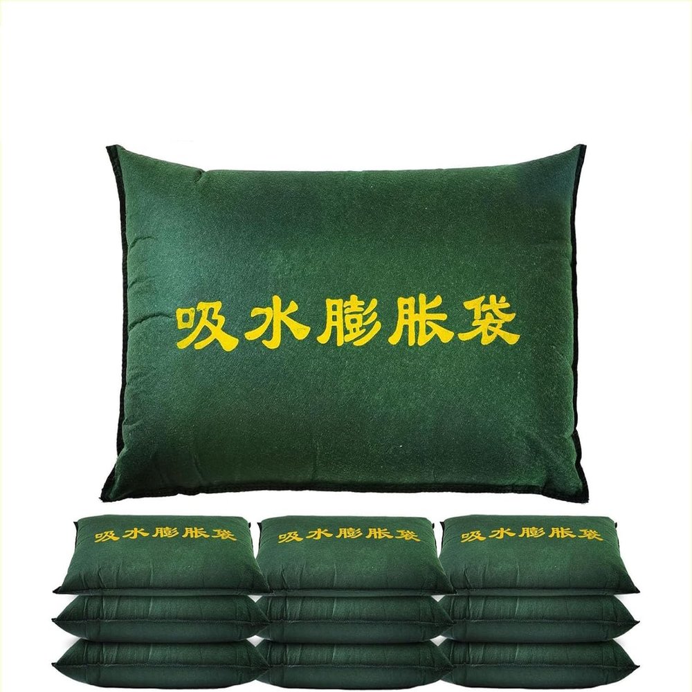 10-piece Set Of Sand-free Flood Control Sandbags Flood Barrier Sandbags Reusable Water-absorbing Pads For Flood Control In Residential Properties(25x70cm)