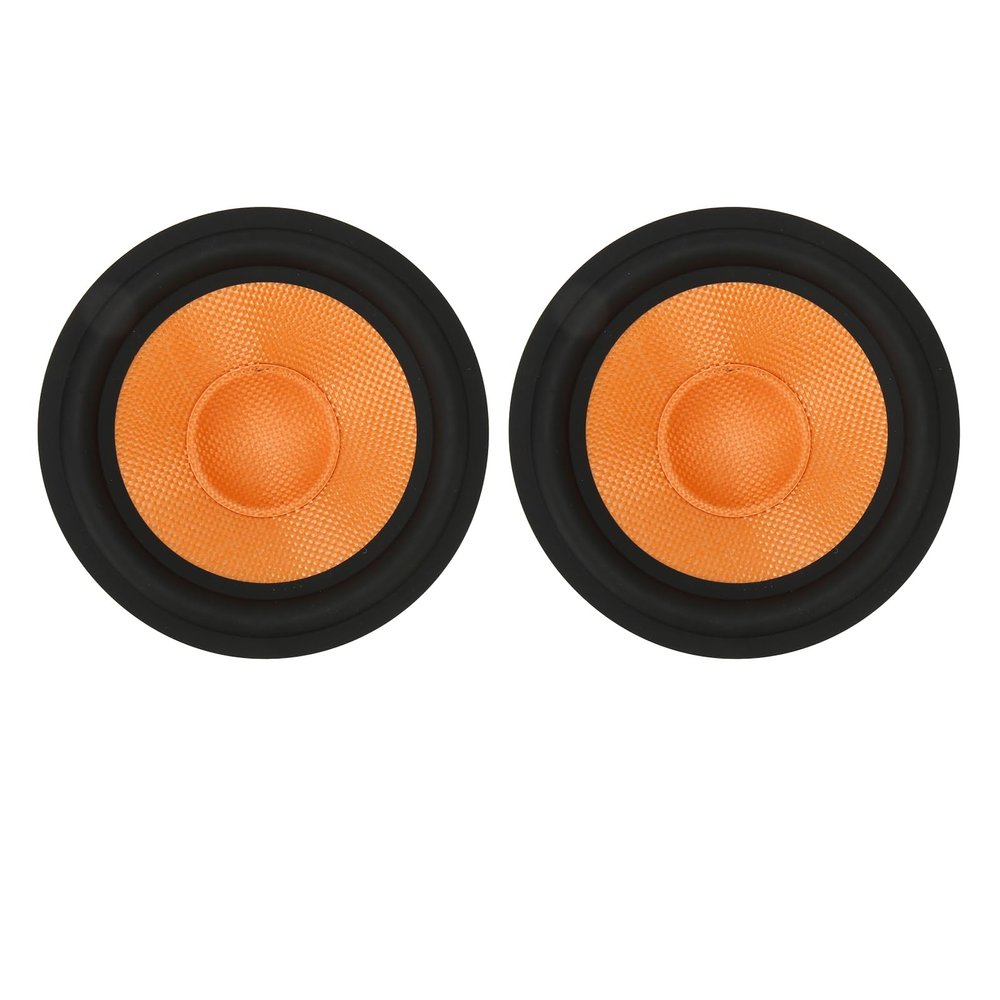 1 Inch Inner Diameter Speaker Cone Drum Paper, Subwoofer Drum Paper Replacement, Orange Diaphragm with Rubber Surround for Enhanced Sound Quality, Rubber