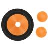 1 Inch Inner Diameter Speaker Cone Drum Paper, Subwoofer Drum Paper Replacement, Orange Diaphragm with Rubber Surround for Enhanced Sound Quality, Rubber view 2