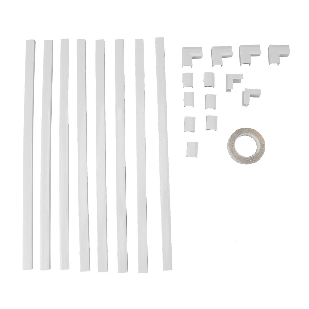 Cord Hider Kit, Cable Concealer Raceway for TV and, 1575x059x035in... Wall Cable Cover with Strong Adhesive Tape, Includes 8 Channels, 7 Connectors, 4 Flat Elbows for Neat Wire