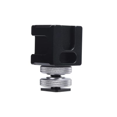 Alloy Triple Cold Shoe Mount Adapter, Camera Cold Shoe Bracket, Multi Function Three Head Cold Shoe with Security Lock, Lightweight Aluminum Alloy Bracket for Microphone Fill