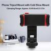 360 Degree Rotation Phone with Cold Shoe Mount, Phone Bracket for Microphone and Fill , 14/ Inch Screw Hole for Tripod, Compatible with Smartphones 58. 95cm. view 2