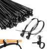 8 inch Black Zip Ties With Screw Hole,Heavy Duty Cable Ties for Cords 75 lbs Mountable head Zip Tie Screw Mount,Zip Wall Wire Ties for Indoor and Outdoor Use (50, 8 IN) view 1