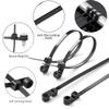 8 inch Black Zip Ties With Screw Hole,Heavy Duty Cable Ties for Cords 75 lbs Mountable head Zip Tie Screw Mount,Zip Wall Wire Ties for Indoor and Outdoor Use (50, 8 IN) view 3