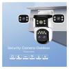 LNBBEQ 8MP 2K Four-Lens Security Camera Outdoor, 10x Zoom, Human Detection, Color Night Vision, Pan & Tilt,Two-Way Audio(US Plug,4 Pcs No Card) view 2