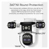 LNBBEQ 8MP 2K Four-Lens Security Camera Outdoor, 10x Zoom, Human Detection, Color Night Vision, Pan & Tilt,Two-Way Audio(US Plug,4 Pcs No Card) view 4