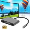 5 in 1 Type C Multi Function Docking Station, USB C Hub with DP USB PD, 4K HD Video Output, Aluminum Alloy Adapter for Laptop PC Pro Air, Supports view 3
