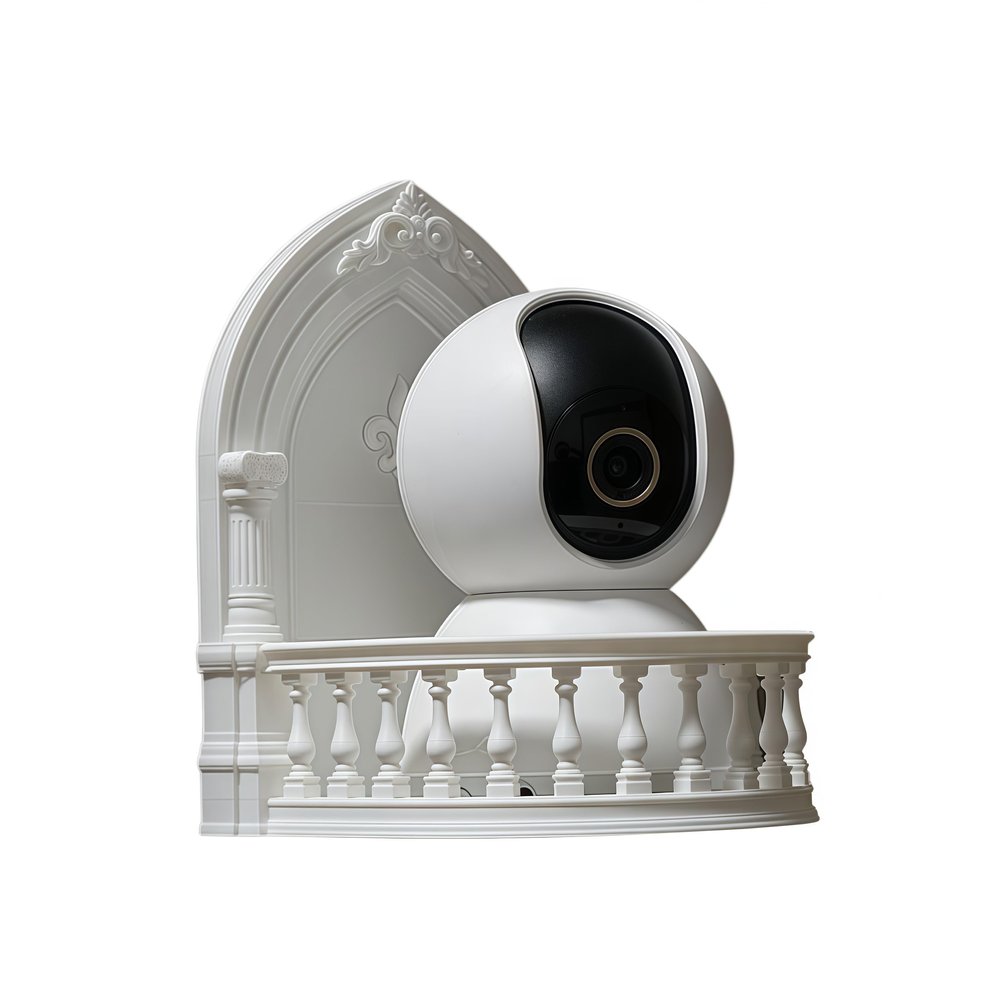 Adjustable Security Camera Mount Bracket for Indoor & Outdoor Use - Universal Wall and Ceiling Mount for Surveillance Cameras (White)