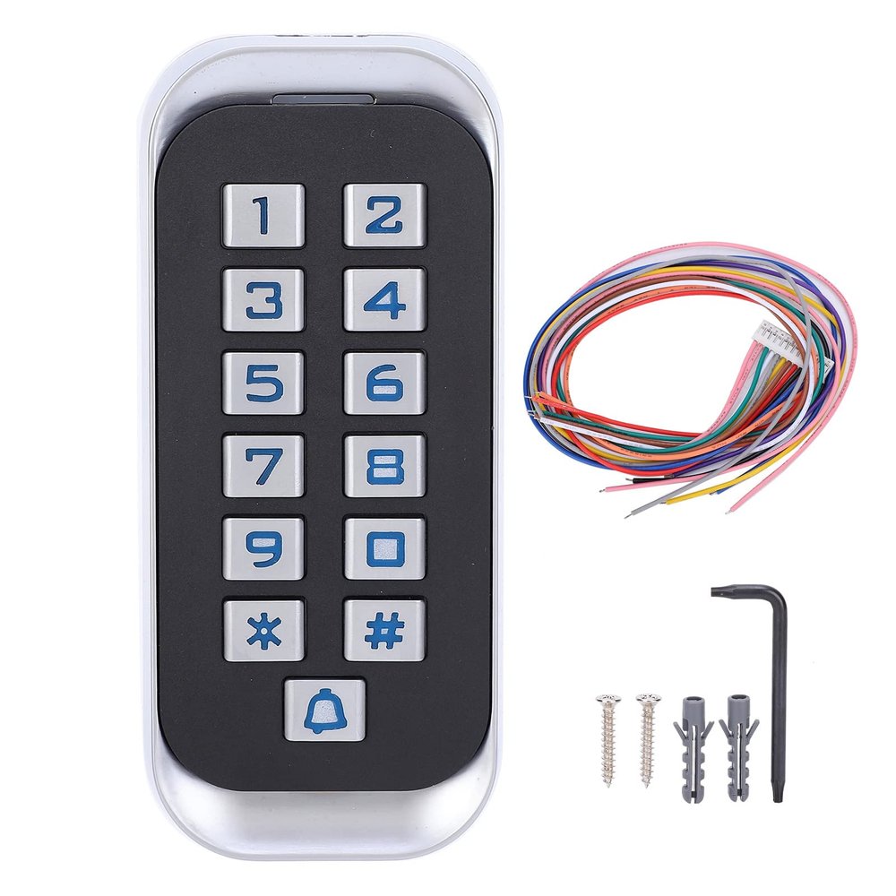125KHz Access Control Keypad, Metal Door Entry System with Backlight Keypad, Wiegand26 Security Entry for ID Card, Password and Card Swiping, Disassembly Alarm, 2000 Users Capaci