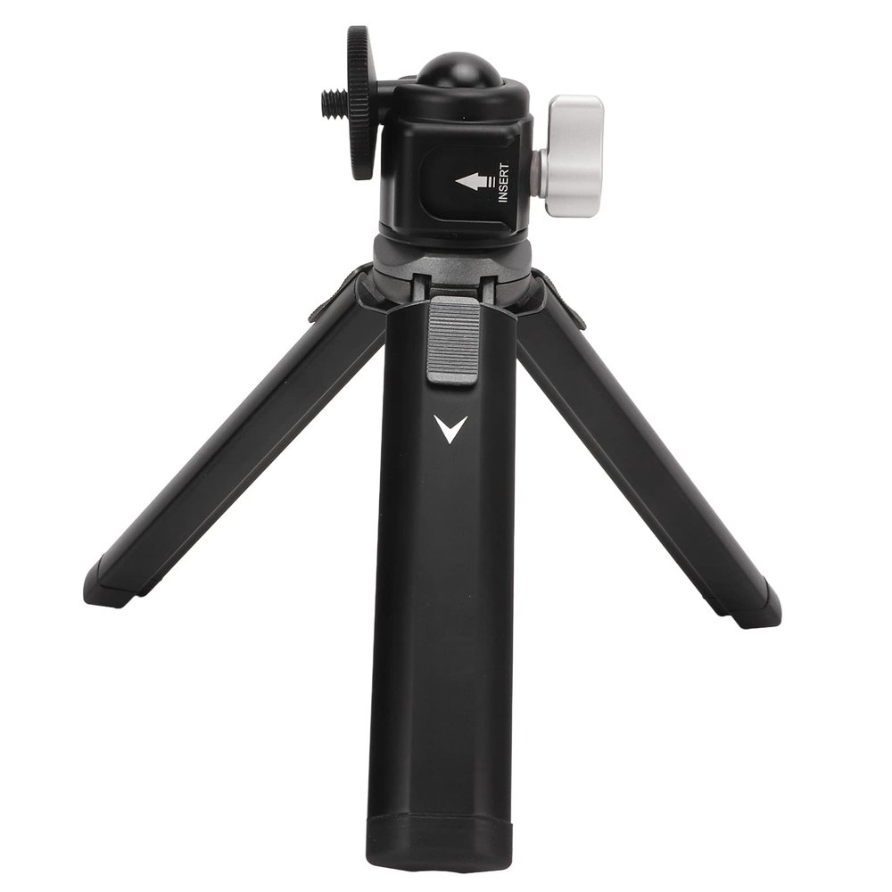 Luqeeg Mini Tripods 360 Degrees Rotation Durable Selfie Stick with Aluminium Alloy 1/4 Port Anti Skid Silicone Possesses a Cold Shoe Small Camera Tripod Gear Adjustment for Vlogging