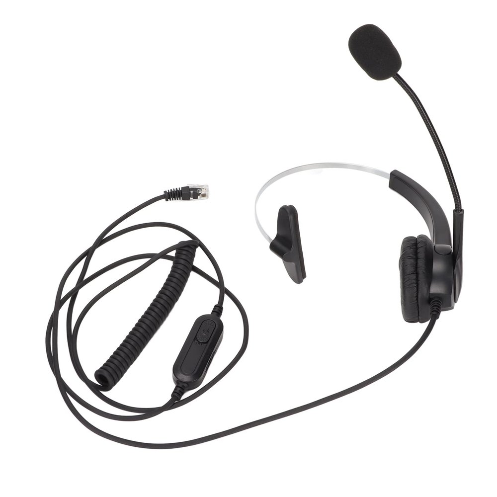 KunEchevyr Phone Headset with Mic, Telephone Headset, 330 Noise Reduction Headset for Call Centers, Landline Phone Headsets with RJ9 Plug, Comfortable Lightweight