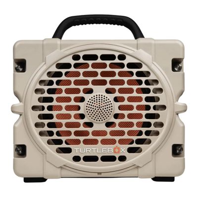 Turtlebox Grande: Loud! Outdoor Portable Bluetooth 5.4 Speaker | Rugged, Waterproof, Ultra-Portable | Plays to 126db, Deep Bass, Shockproof, Unlimited Pairing (Black Handle, Tan)