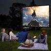 180inch Projector Screen with Stand, 16:9 4K HD Outdoor Portable and Foldable Projection Movie Screen for Theater Backyard Movie Night view 4