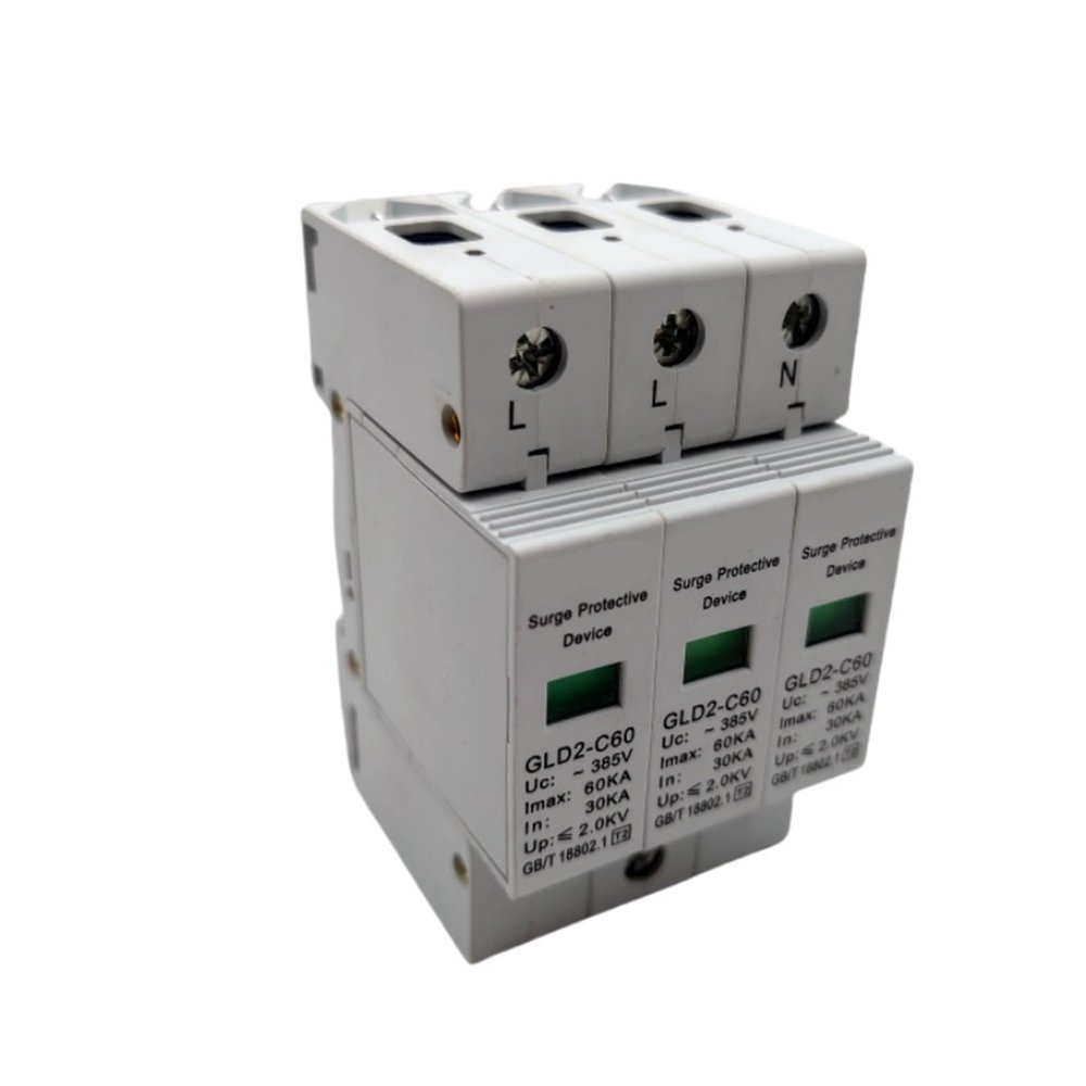 AC SPD 2P 3P 4P 20ka 40ka 60ka AC275v 385V 420v House Lightning Surge Protector Protection Low-Voltage Arrester Device(3p,30-60KA,385v)