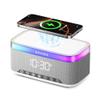 Auvoda S300 10W Stereo Portable Bluetooth Speaker with 15W Fast Wireless Charging, 13-Color Dimmable Night Light, White Noise, Alarm, FM Radio, BT5.3, TWS, for Home, Office, Bedroom (White) view 1