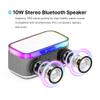 Auvoda S300 10W Stereo Portable Bluetooth Speaker with 15W Fast Wireless Charging, 13-Color Dimmable Night Light, White Noise, Alarm, FM Radio, BT5.3, TWS, for Home, Office, Bedroom (White) view 3