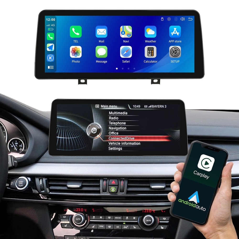 12.3 Inch Car Upgrade Screen Wireless Carplay for BMW X5 F15 2014-2016 with NBT System Support Wireless Android Auto,Bluettoth,Mirrorlink,Siri,GPS,Rear Camera,Original Car Functions
