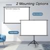 100/120in Projector Screen with Tripod Stand, 16:9 Wall Mounted Projection Movie Screen for Home Cinema Theater(100inch(16:9)) view 2