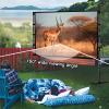84/100/120inch Projector Screen with Stand, Foldable Outdoor Projection Screen 16:9 HD 4K with Carry Bag for Home Theater or Office(100inch(16:9)) view 2