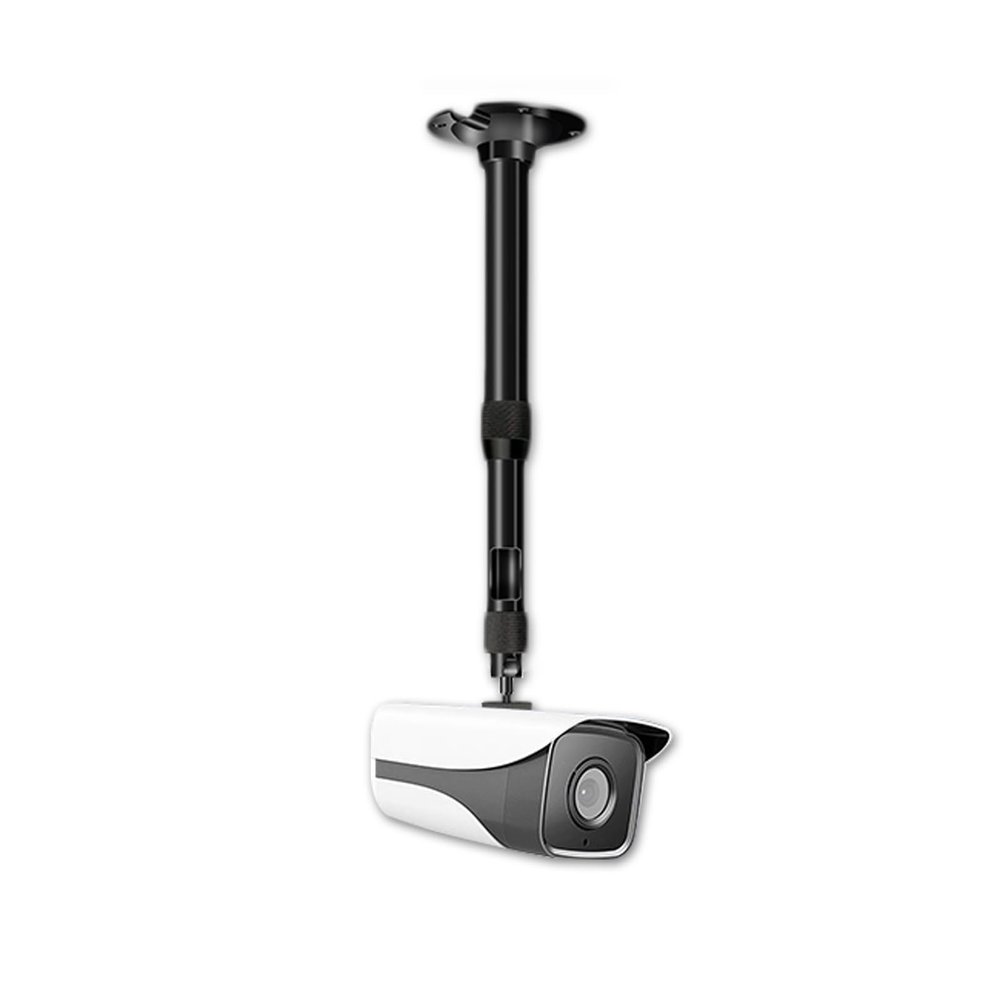 Drop Ceiling Camera Mount, Outside Security Extension Pole for Camera, Telescopic Adjustable, Aluminum Alloy Material(7-16in/0.2-0.4m(Black))