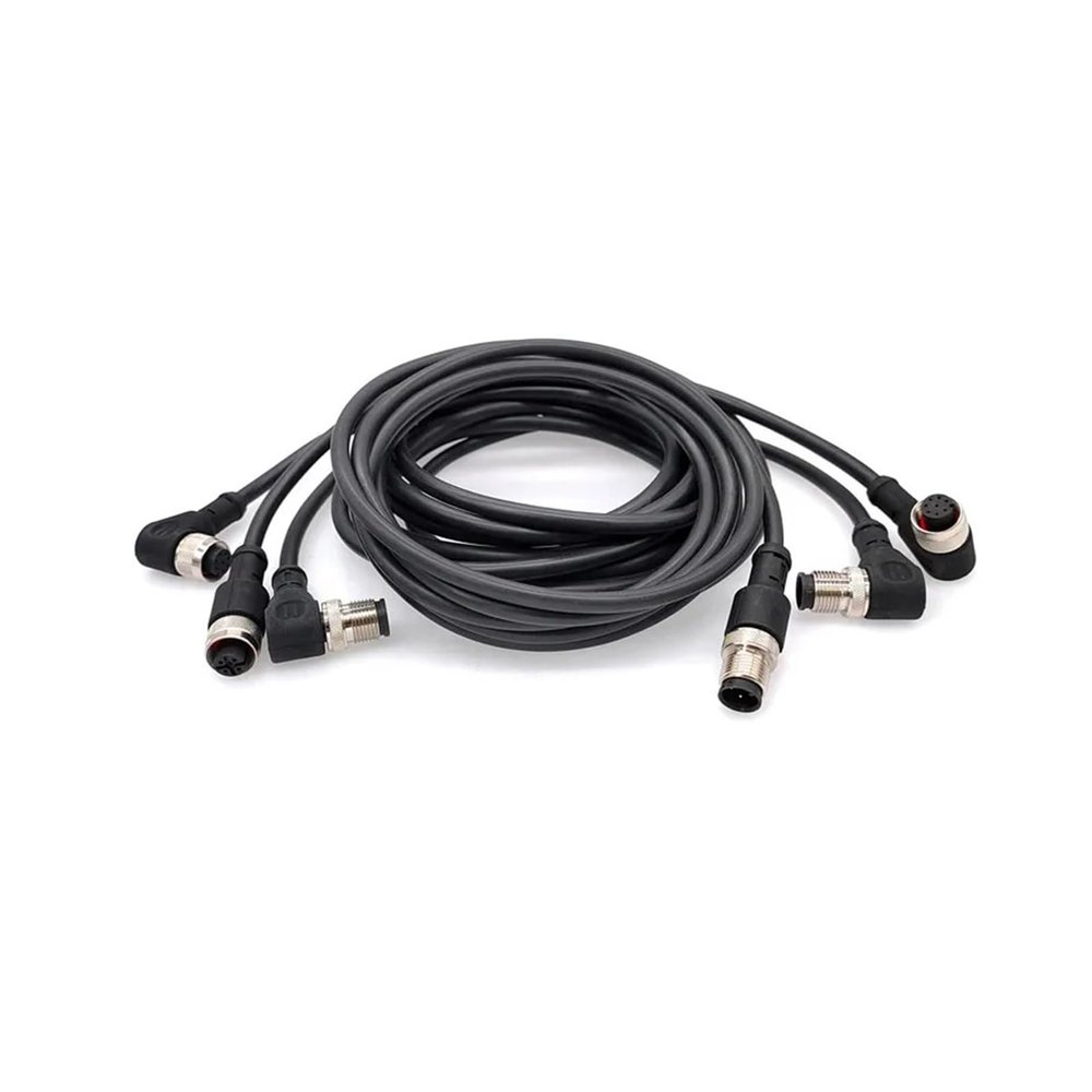 BHUPWZE M12 Sensor Connector Cable/Head Waterproof Line Male Female 2m Wire 4Pin 5Pin 8Pin Connectors(Straight M to M 5 p)