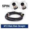 BHUPWZE M12 Sensor Connector Cable/Head Waterproof Line Male Female 2m Wire 4Pin 5Pin 8Pin Connectors(Straight M to M 5 p) view 2