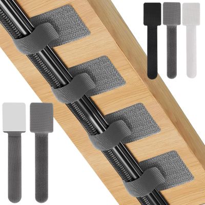 AOOTOOSPORT 20-Pack Large Reusable Self-Adhesive Cable Ties cable management Adjustable Hook & Loop Straps for Organizing Data Cables, Wires, Headphones Under-Table Cord Management for Home, Office