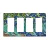 Blue Iris Pattern Quad Rocker Wall Plate Switch Decorative Panel Electrical Socket Plate Suitable For Bathroom Kitchen Living Room Bedroom view 1
