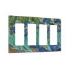 Blue Iris Pattern Quad Rocker Wall Plate Switch Decorative Panel Electrical Socket Plate Suitable For Bathroom Kitchen Living Room Bedroom view 2