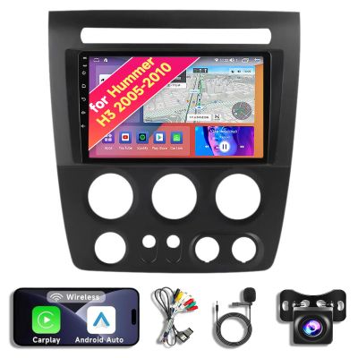 8Core 8+256GB Android 14 Car Radio Stereo for 2005-2010 Hummer H3-9" QLED Touch Screen, Upgrade Dash Kit with CarPlay & Android Auto, GPS Navigation, SWC Support, Bluetooth 5.0, WiFi, 4/5G,