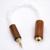 KTKTLCKX 1/8 3.5mm Male to 4.4mm Female Balanced Audio Adapter 16 Cores Crystal Silver Plated Cable Wood Shell view 1